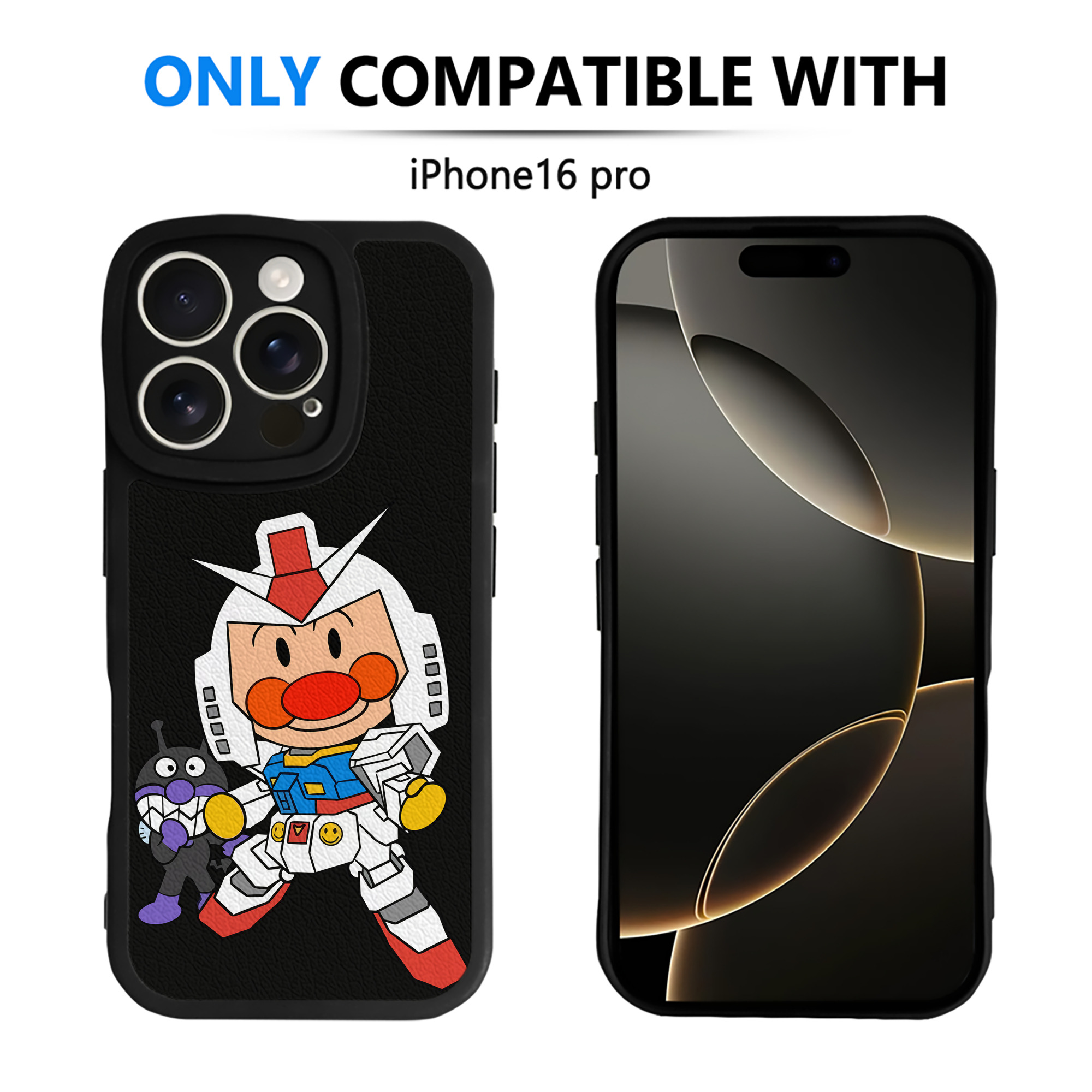 （画像用） アンパンマン Anpanman 【iPhone 16シリーズ対応】シリコンスマホケース（レザー調） 材質：シリコン